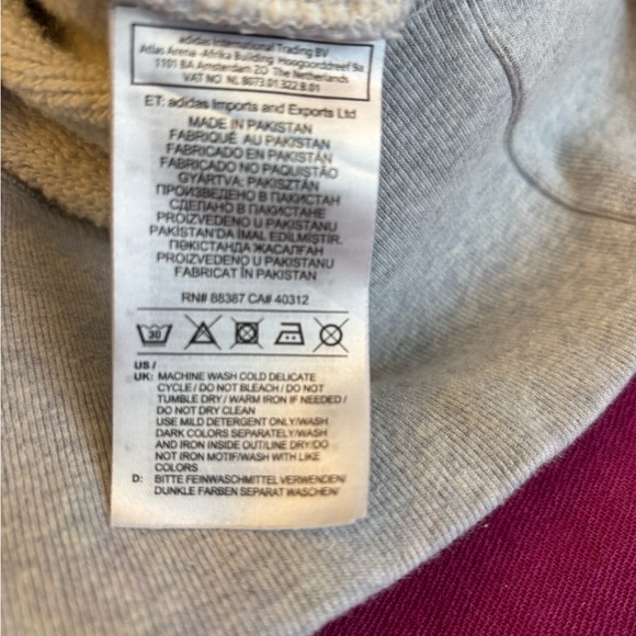 Adidas Women’s Gray Cropped Logo Hoodie Size S - Picture 5 of 10